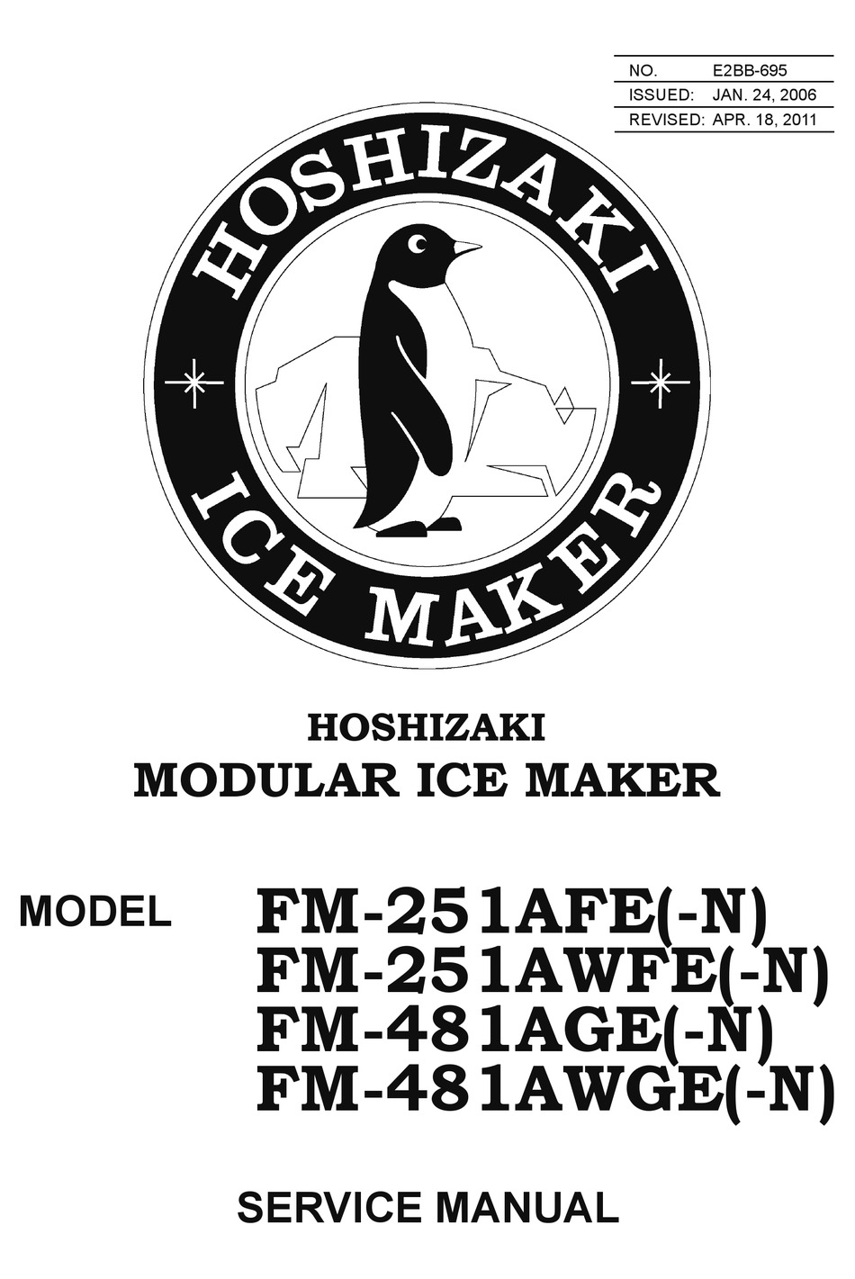 HOSHIZAKI FM251AFE SERVICE MANUAL Pdf Download ManualsLib