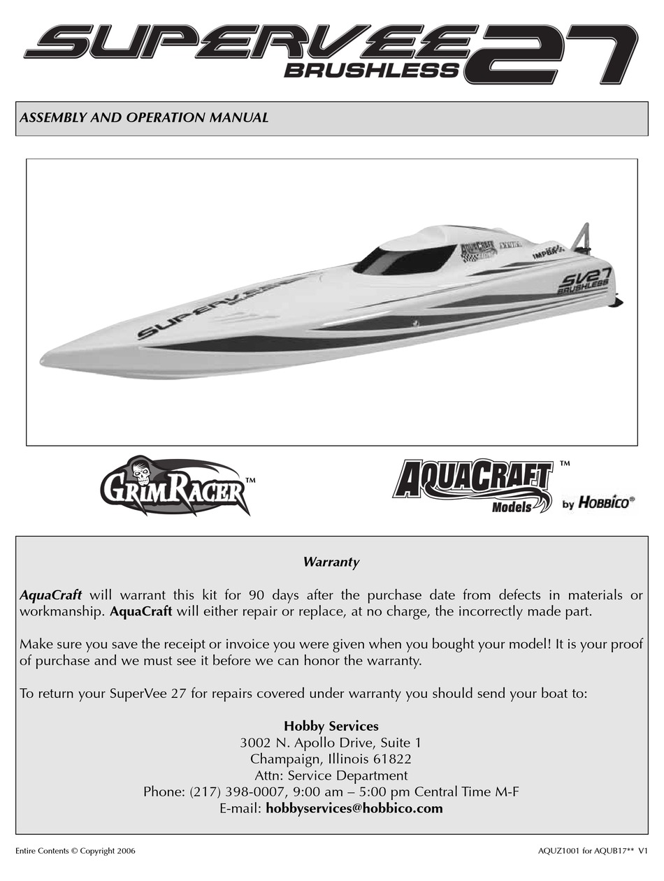 aquacraft supervee 27 parts