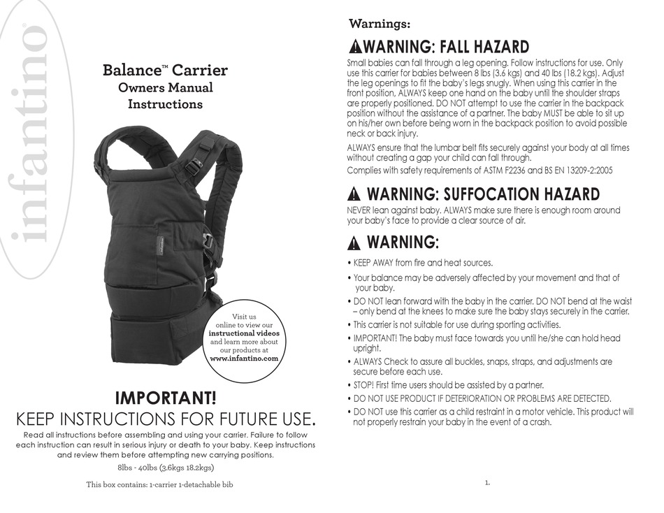 infantino balance baby carrier