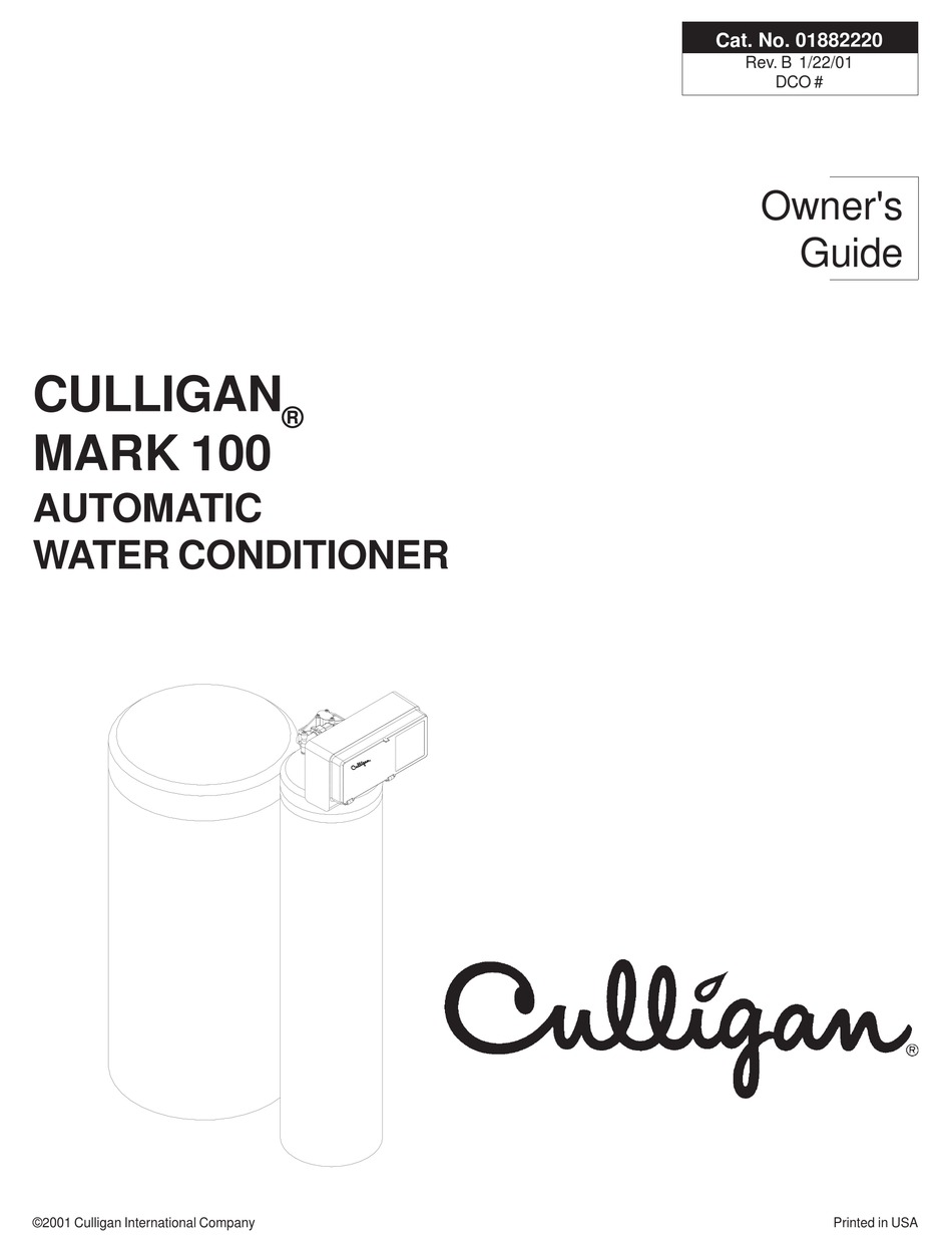 CULLIGAN MARK 100 OWNER'S MANUAL Pdf Download ManualsLib