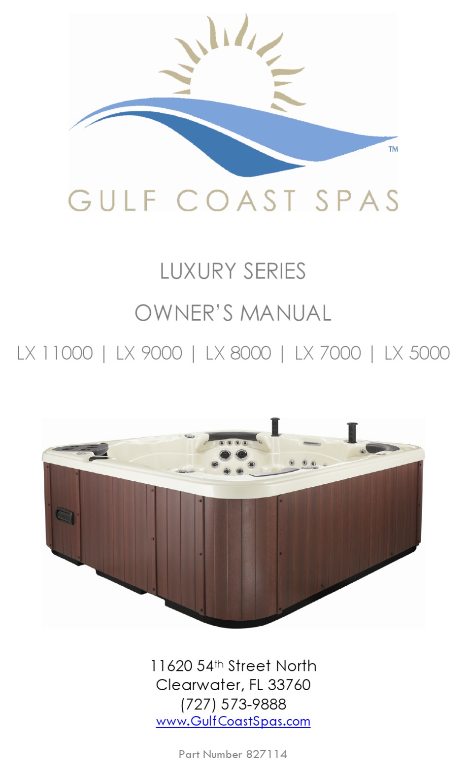 Gulf Coast Spas Lx 11000 Owners Manual Pdf Download Manualslib