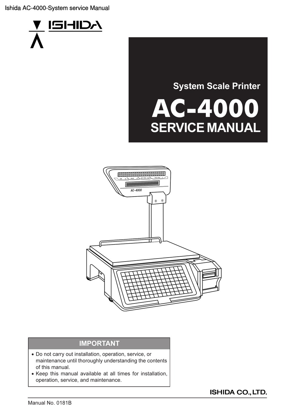 ISHIDA AC4000 SERVICE MANUAL Pdf Download ManualsLib