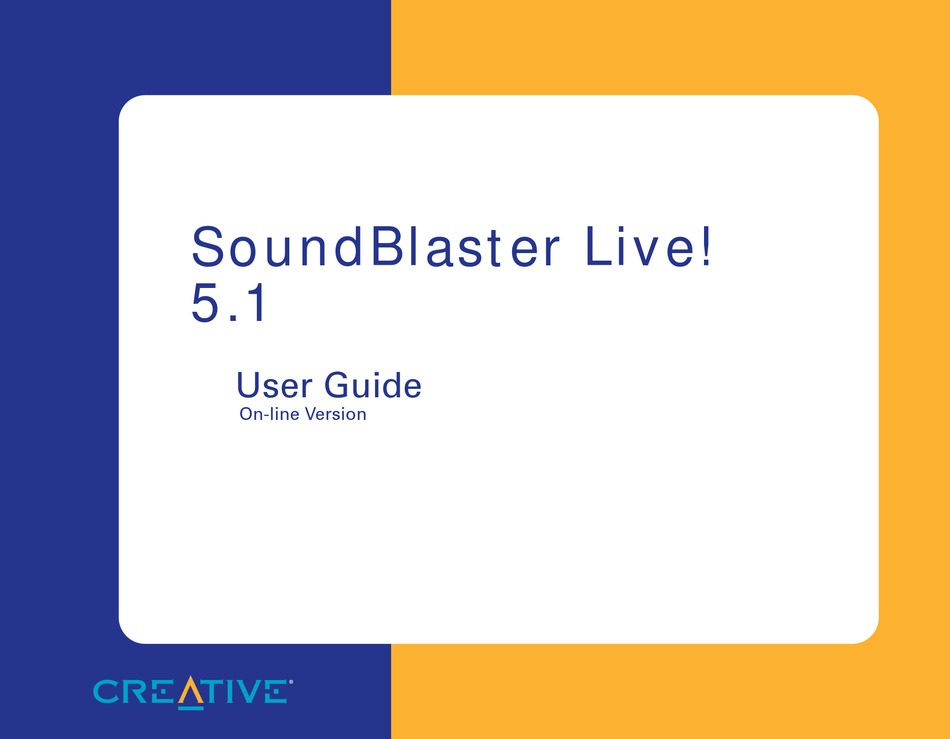 Creative Soundblaster Live 5 1 User Manual Pdf Download Manualslib