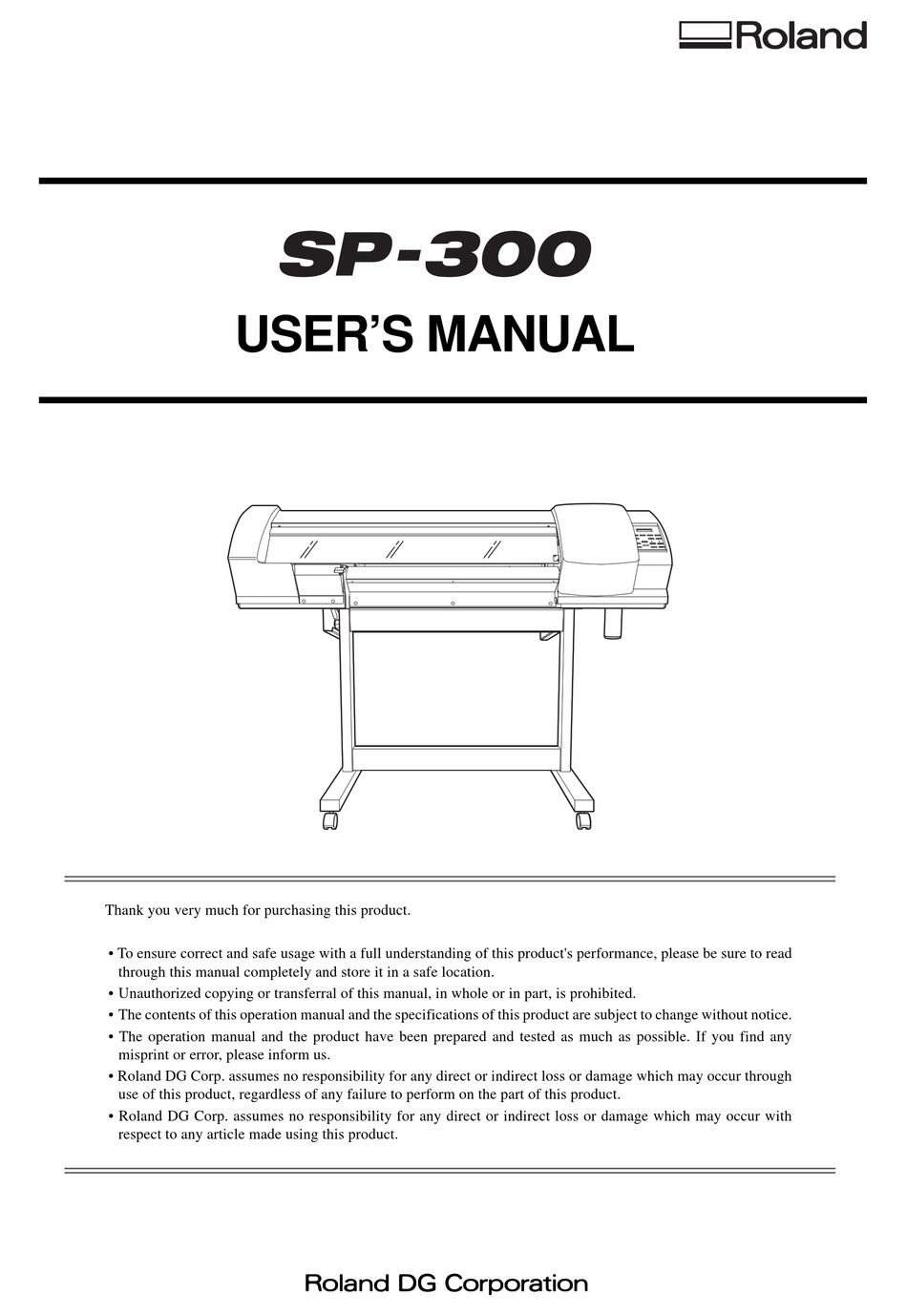 Roland SP-300 SP-300V Service Manual -PDF File Fast Send 