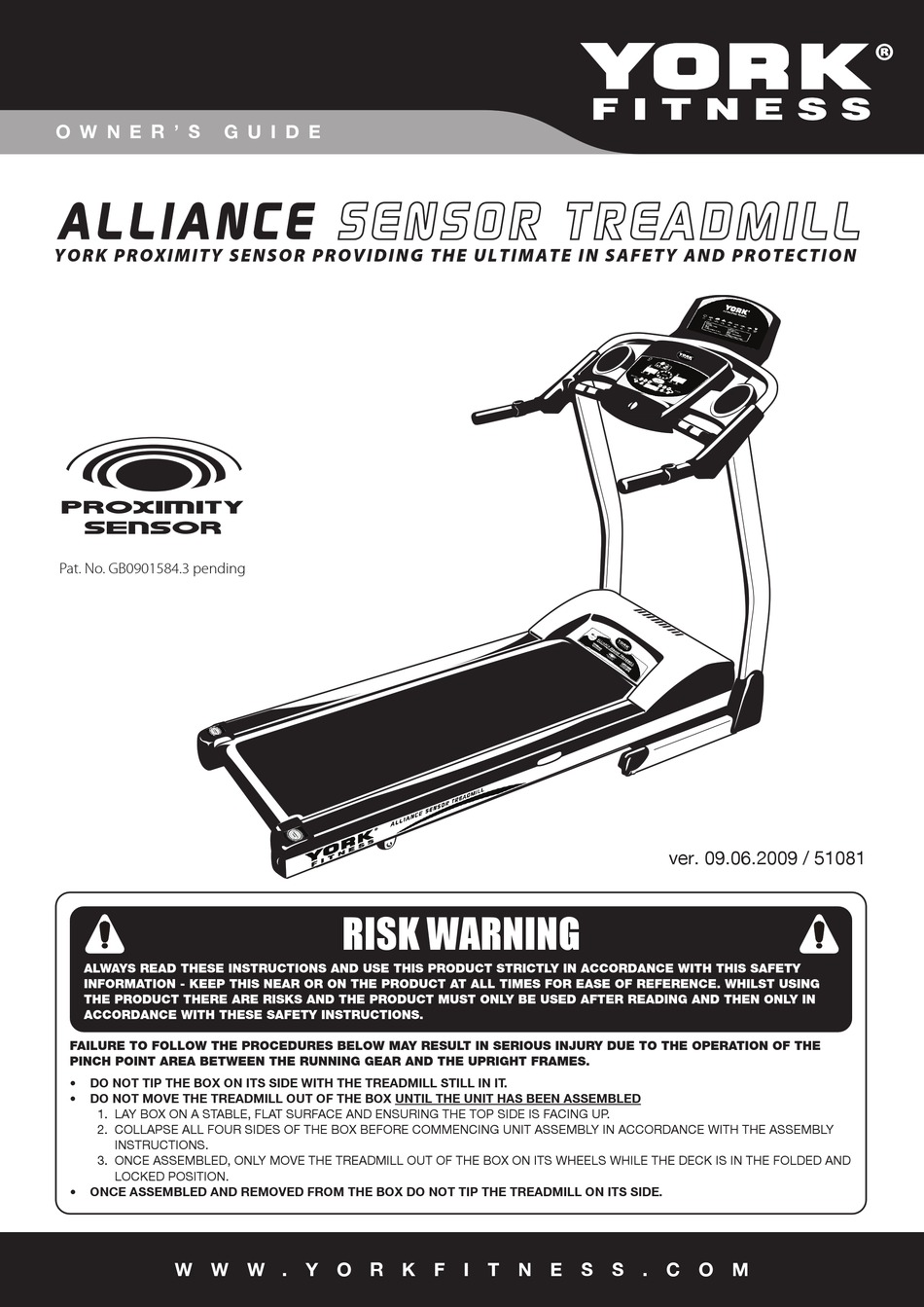 York z16 treadmill online manual