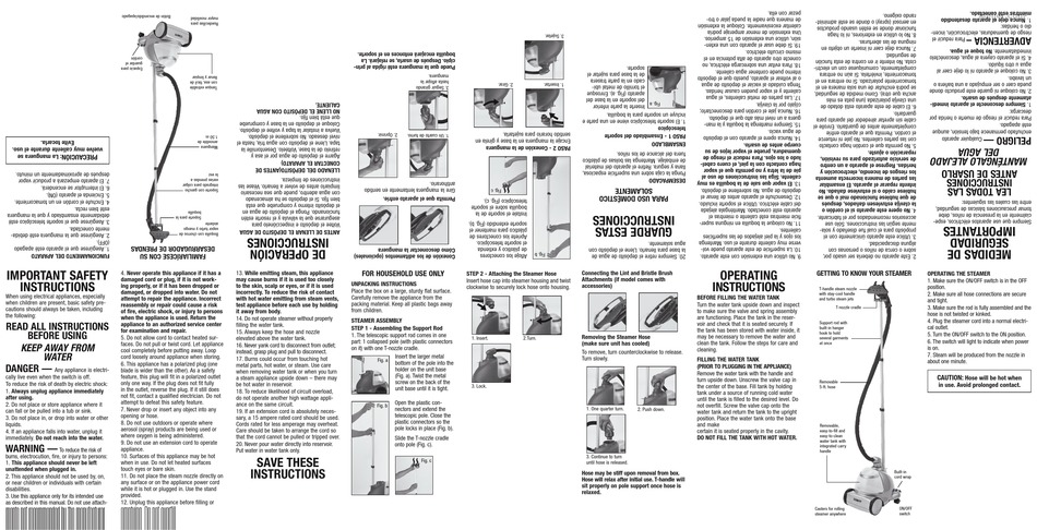 conair gs28b garment steamer manual