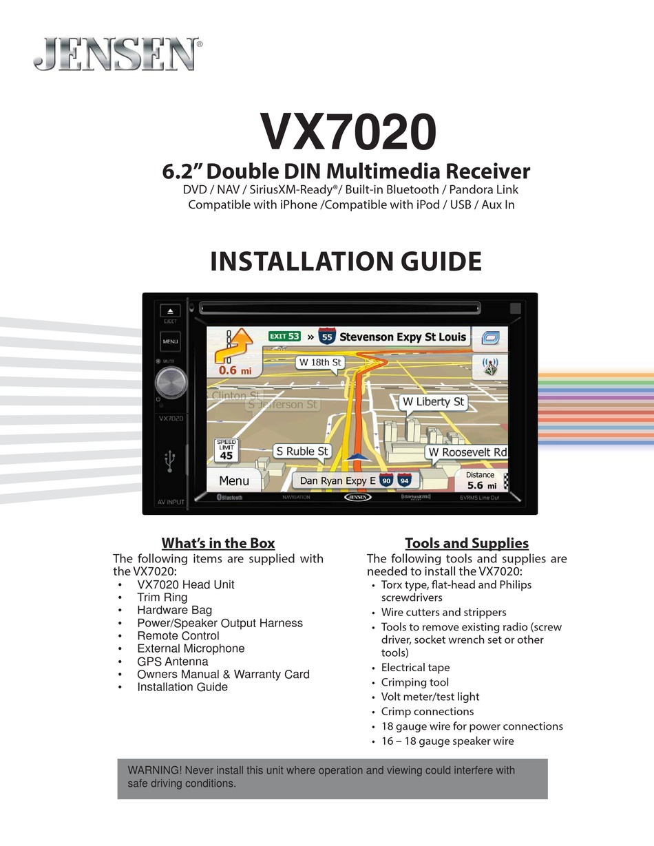 JENSEN VX7020 INSTALLATION MANUAL Pdf Download | ManualsLib