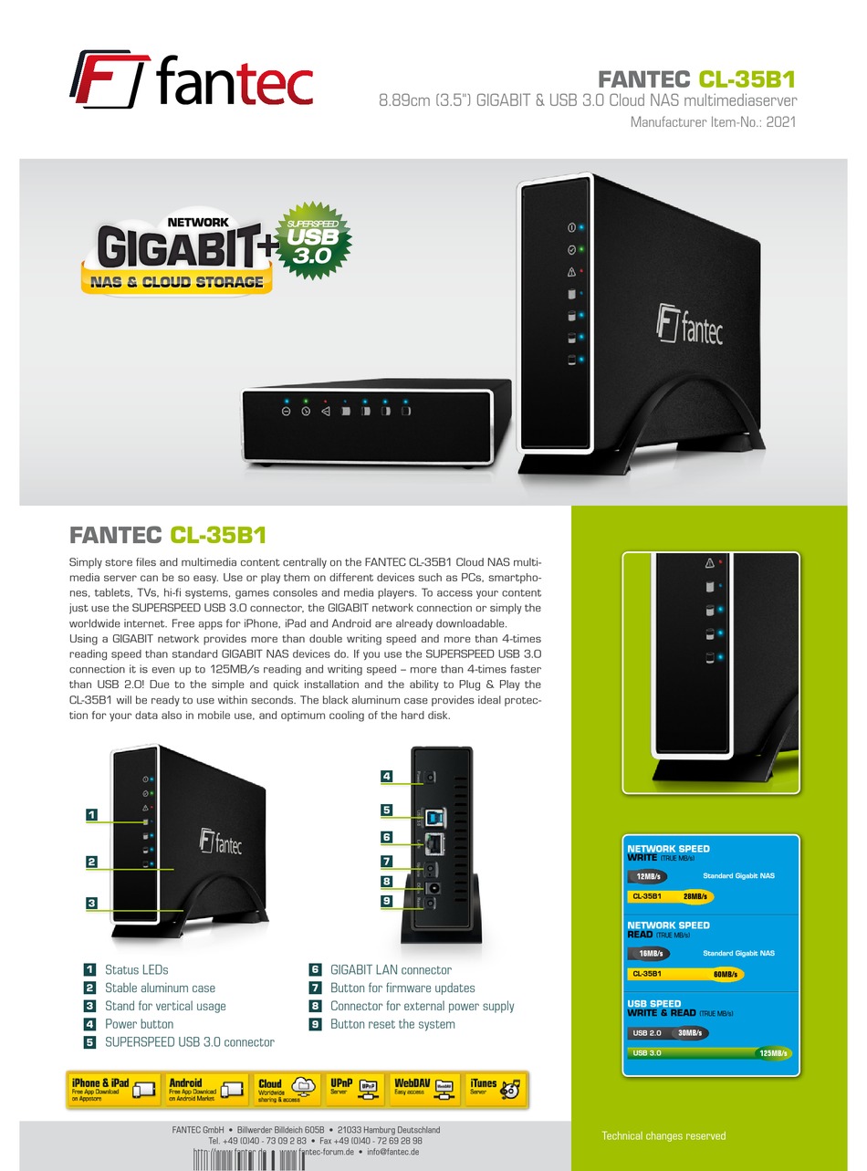 FANTEC CL-35B1 BROCHURE & SPECS Pdf Download | ManualsLib