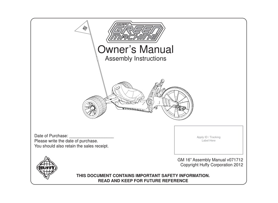 huffy green machine manual