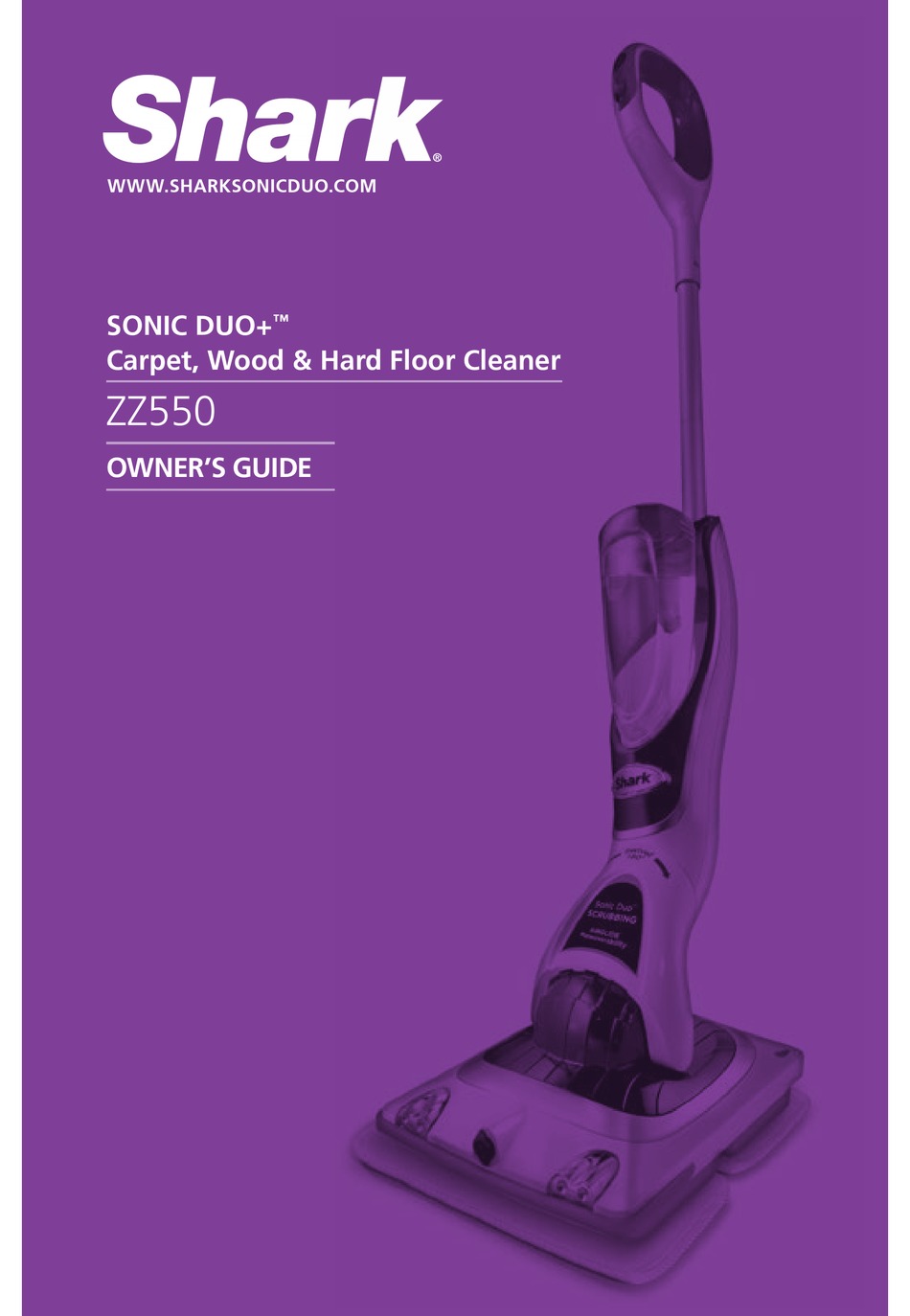 SHARK SONIC DUO+ ZZ550 OWNER'S MANUAL 
