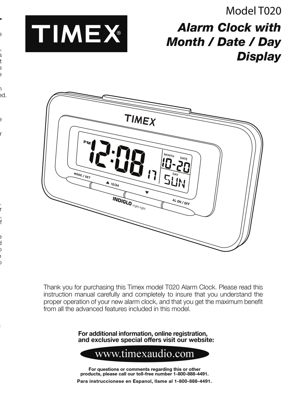 TIMEX T020 INSTRUCTION MANUAL Pdf Download ManualsLib