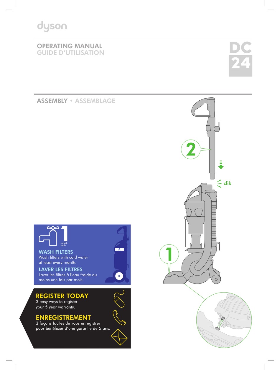 DYSON DC24 OPERATING MANUAL Pdf Download ManualsLib