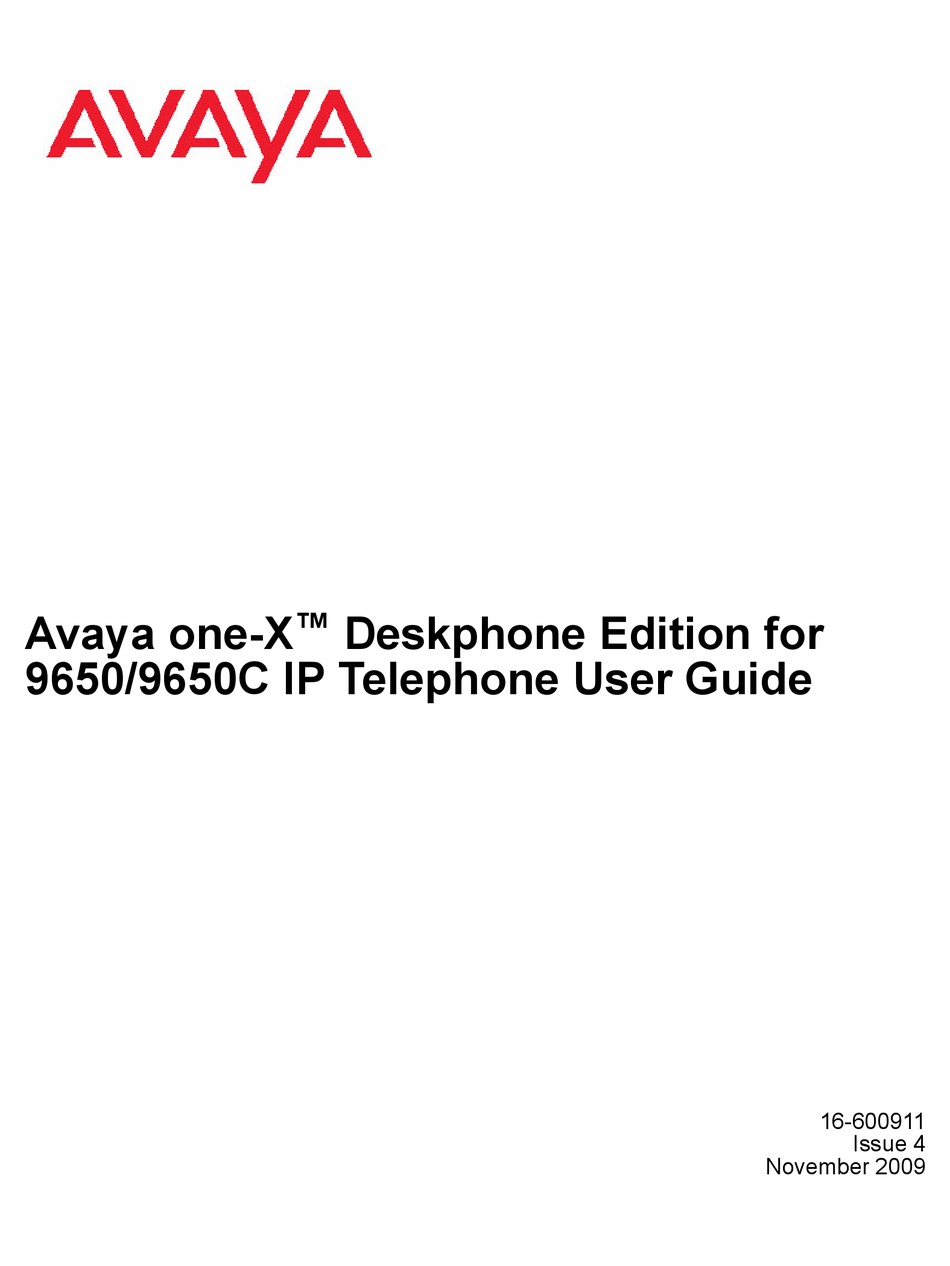 AVAYA 9650 DESKPHONE EDITION USER MANUAL Pdf Download | ManualsLib