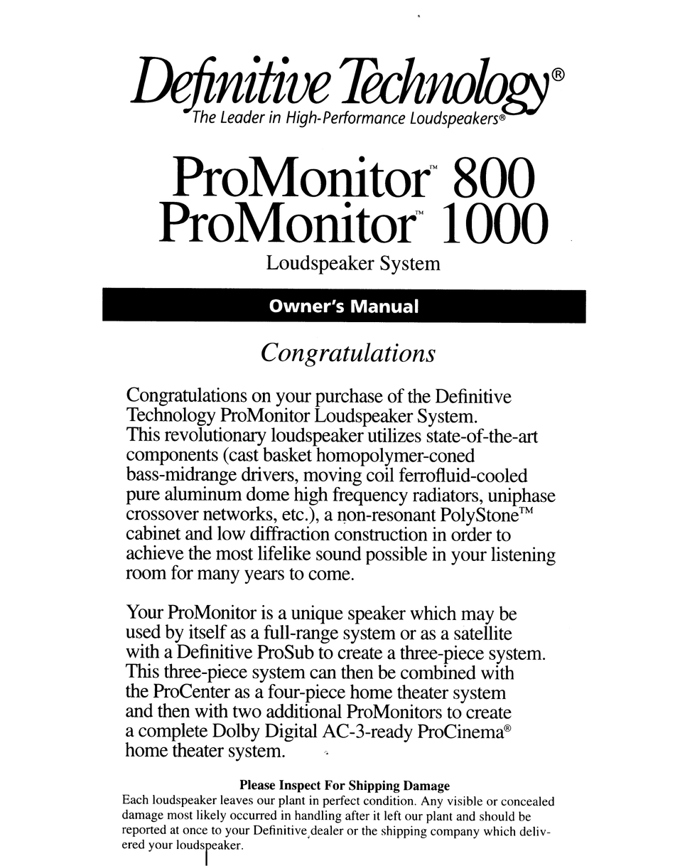 definitive technology bp9020 manual
