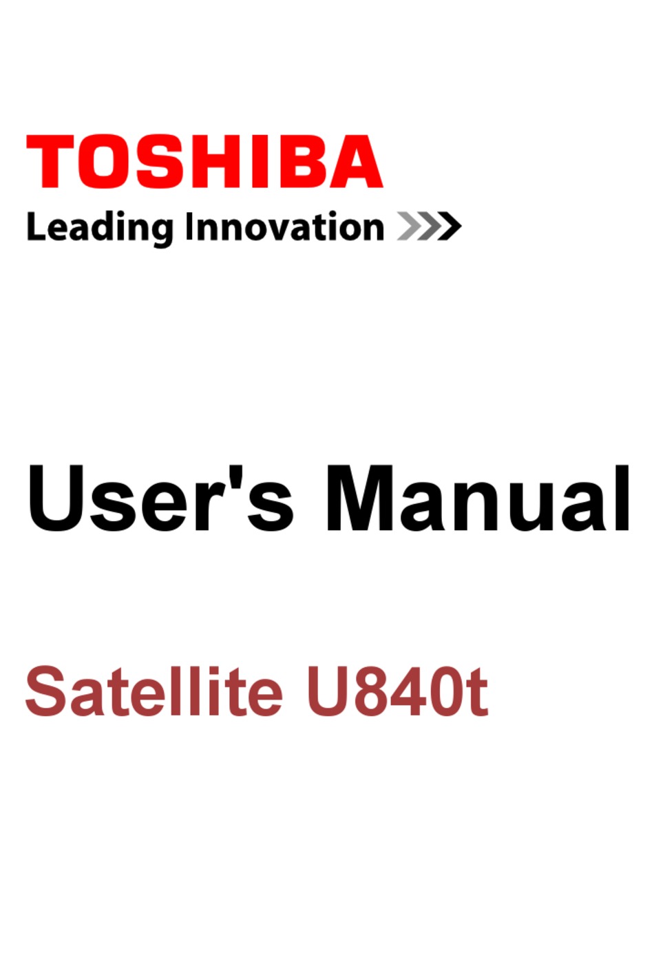 Toshiba Satellite U840t User Manual Pdf Download Manualslib