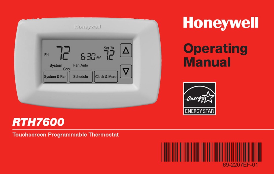 Honeywell RTH7600D écran tactile de 7 jours THERMOSTAT Programmable 