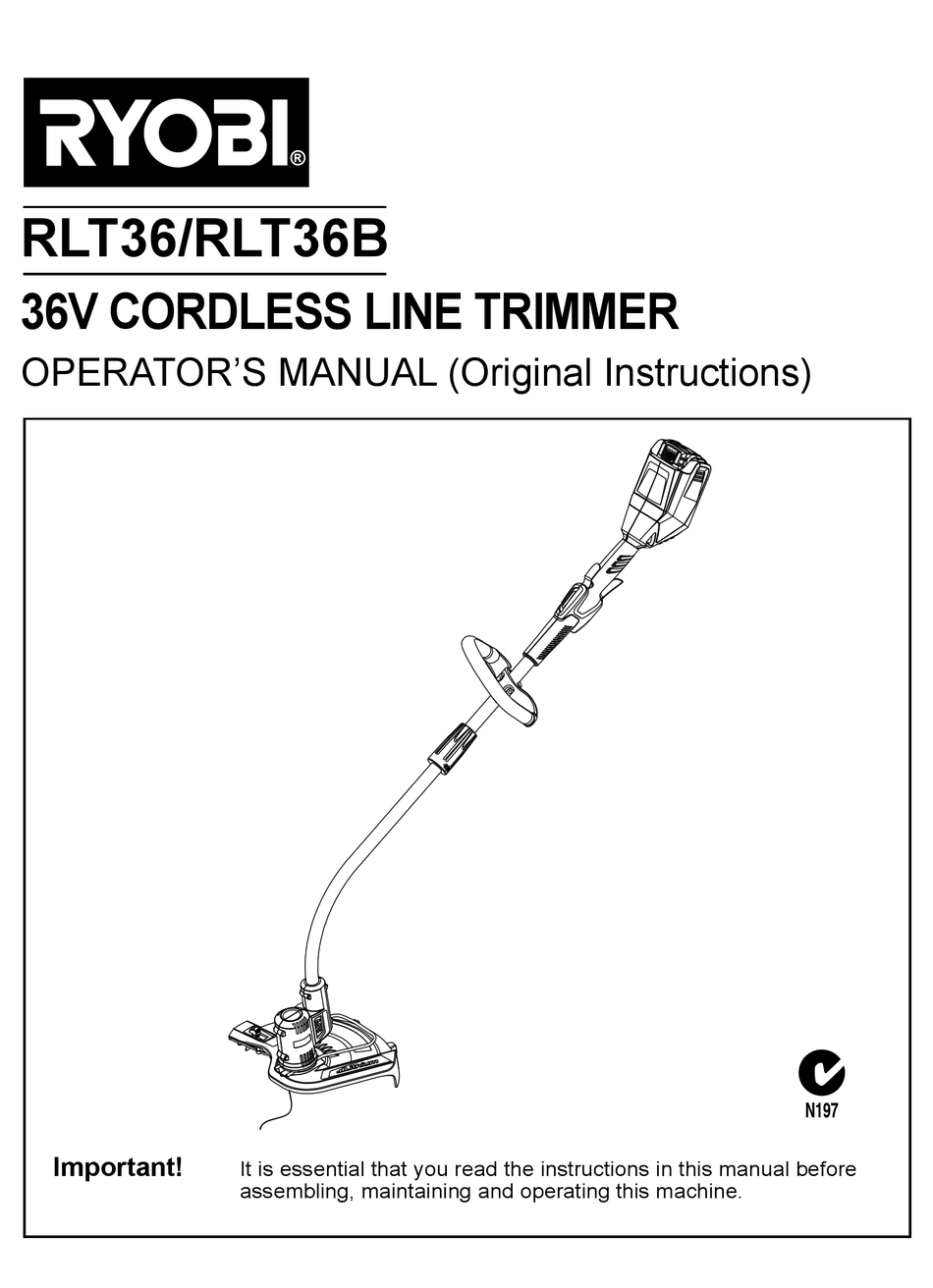 ryobi cordless line trimmer 36v