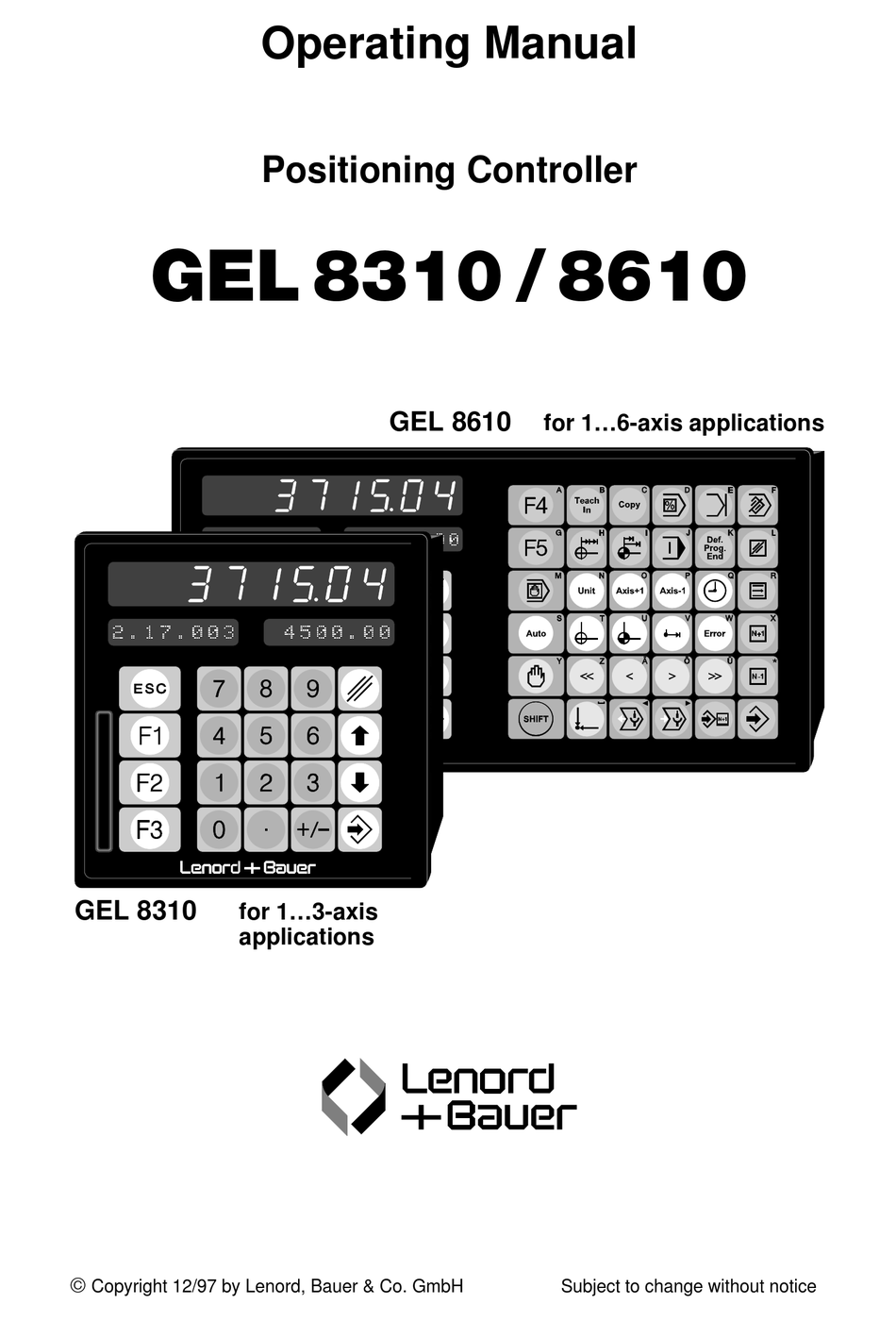 LENORD, BAUER GEL 8310 OPERATING MANUAL Pdf Download | ManualsLib