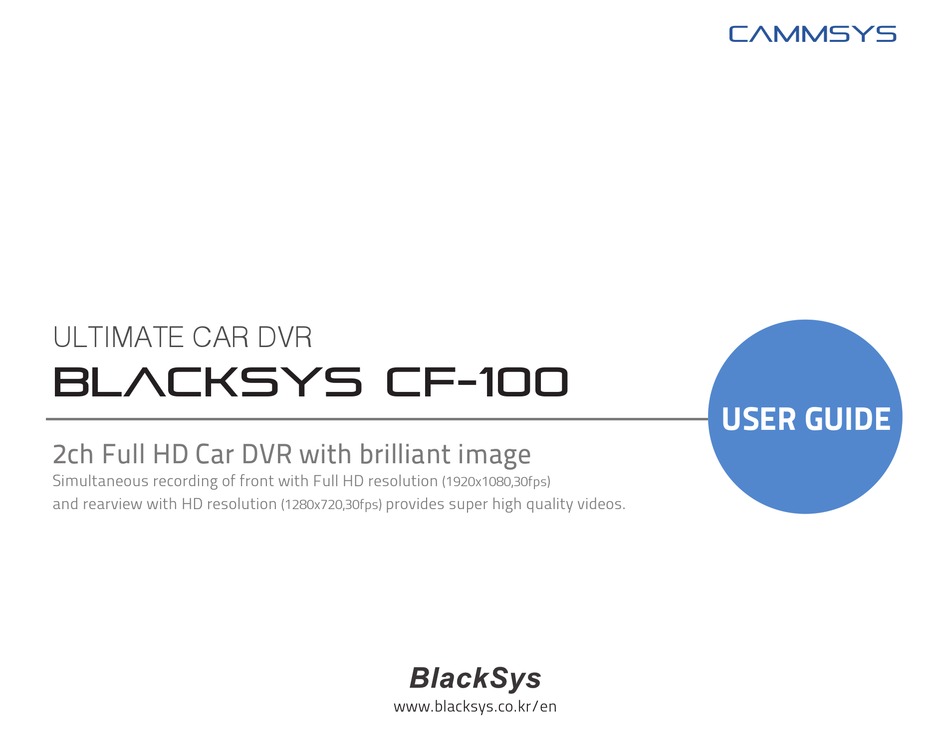 Cammsys Blacksys Cf 100 User Manual Pdf Download Manualslib