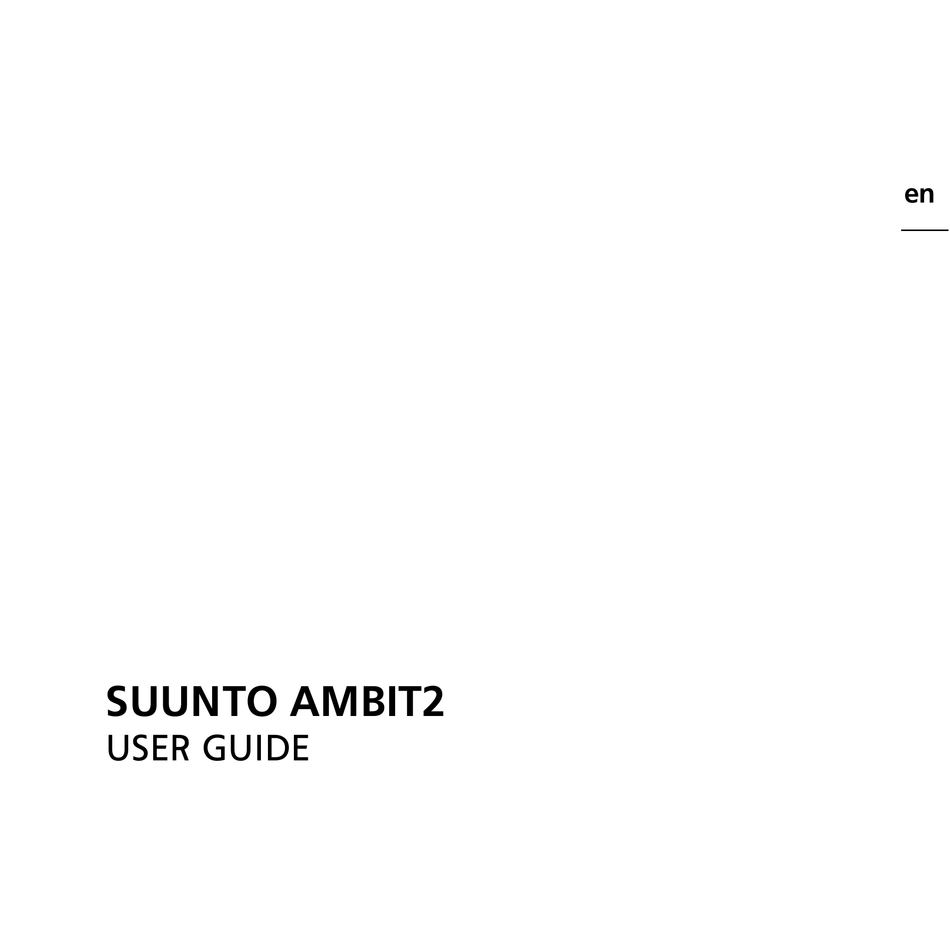 Suunto Ambit2 User Manual Pdf Download Manualslib