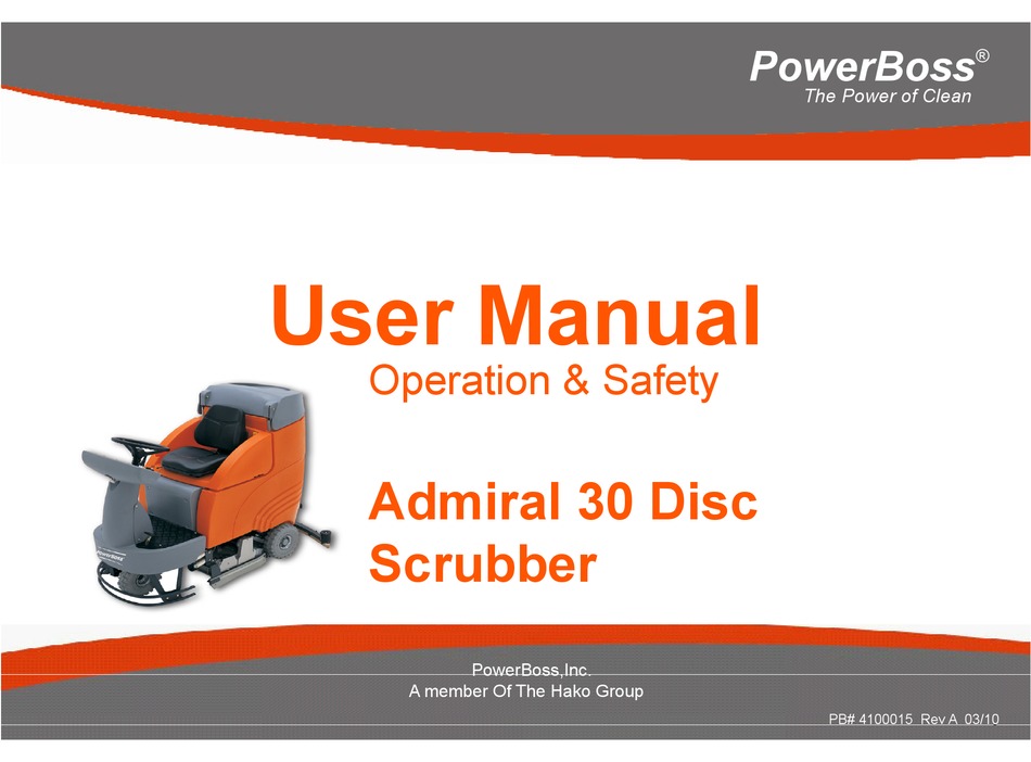 POWERBOSS ADMIRAL 30 USER MANUAL OPERATION & SAFETY Pdf Download