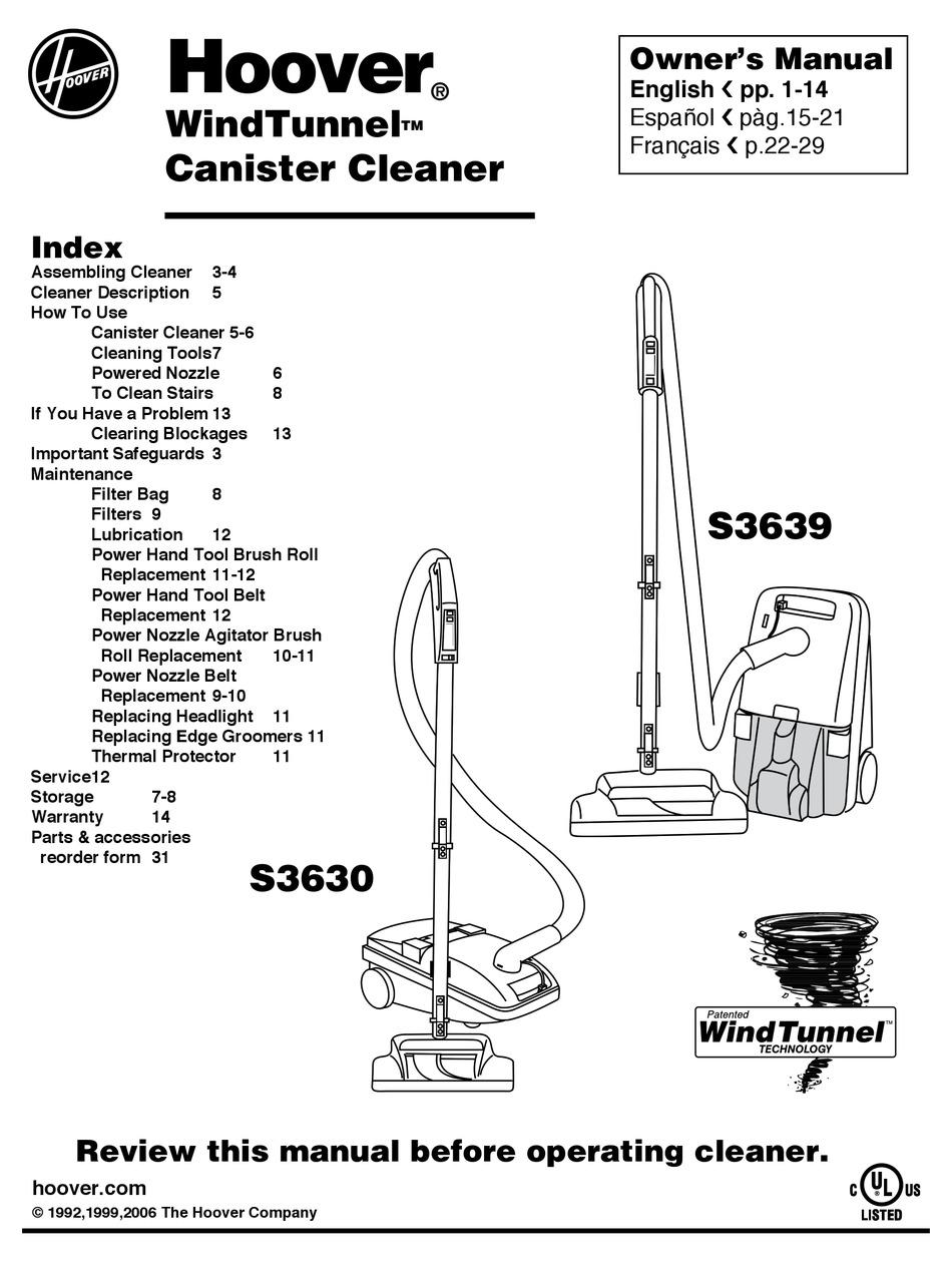Hoover Windtunnel S3639 Owner S Manual Pdf Download Manualslib Hoover Windtunnel S3639 Owner S Manual Pdf Download Manualslib