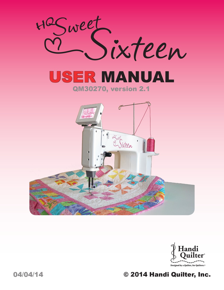 HANDI QUILTER HQ SWEET SIXTEEN QM30270 USER MANUAL Pdf Download