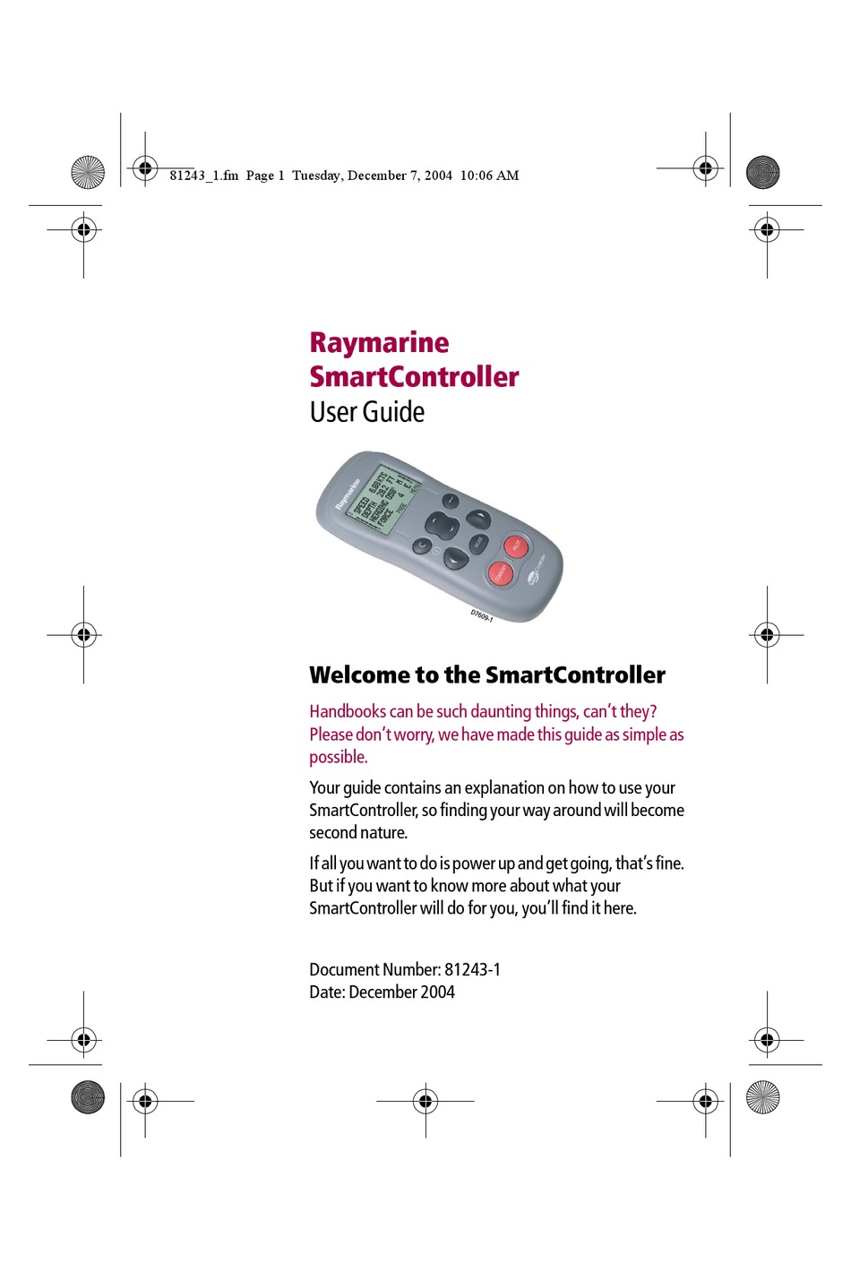 RAYMARINE SMARTCONTROLLER USER MANUAL Pdf Download ManualsLib