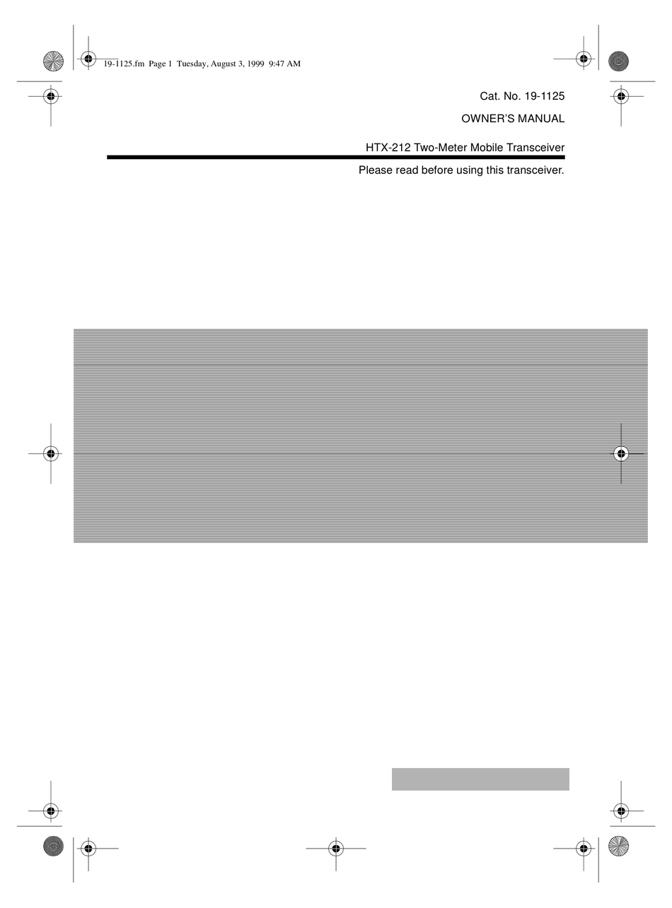 RADIO SHACK HTX-212 OWNER'S MANUAL Pdf Download | ManualsLib