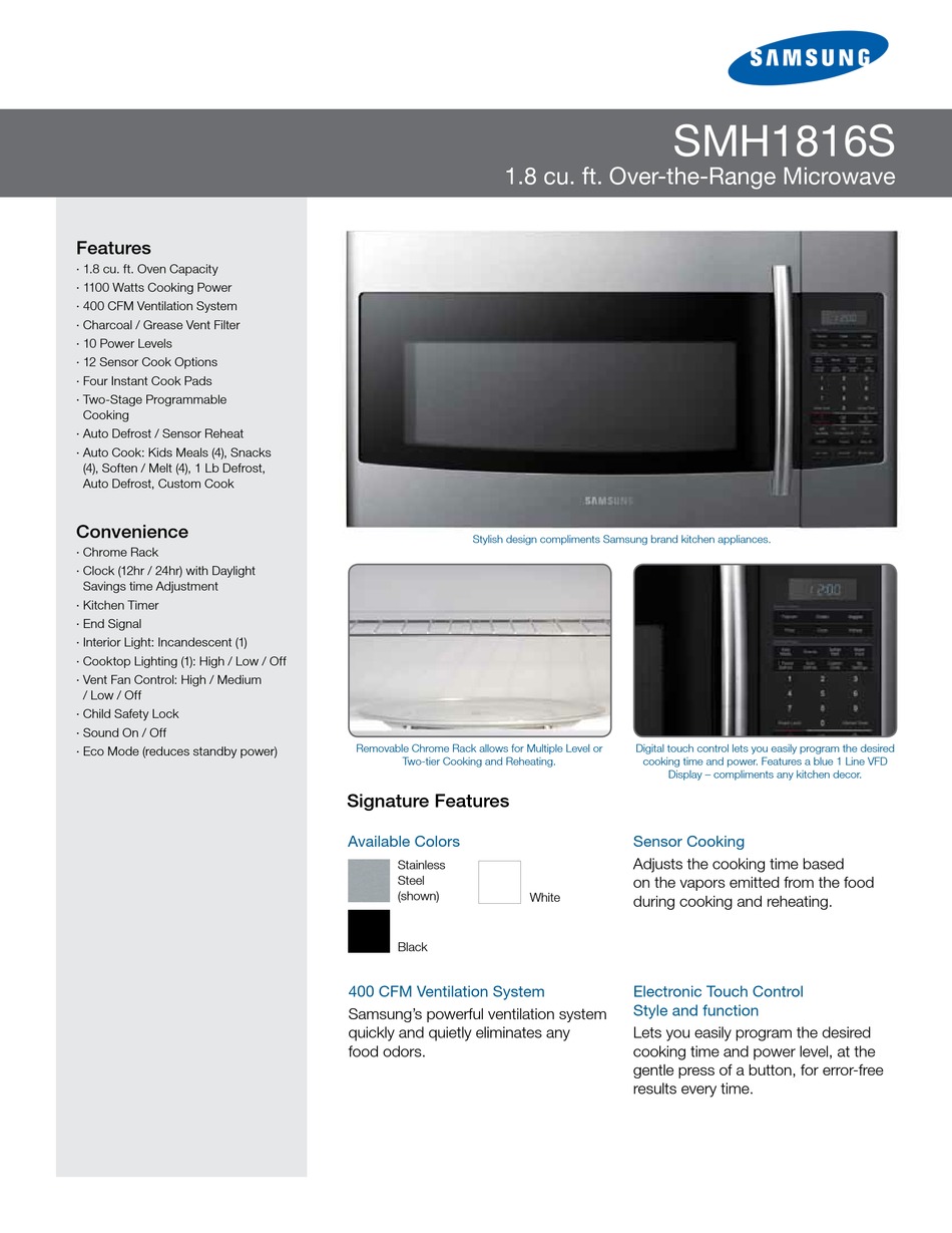 samsung microwave oven smh1816s