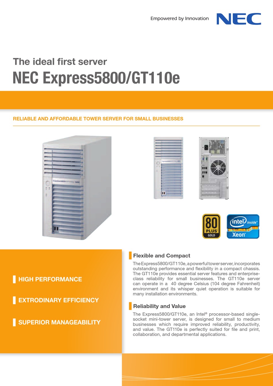 NEC EXPRESS5800 SPECIFICATIONS Pdf Download | ManualsLib