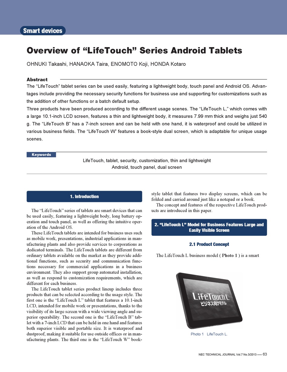 NEC LIFETOUCH SERIES OVERVIEW Pdf Download | ManualsLib