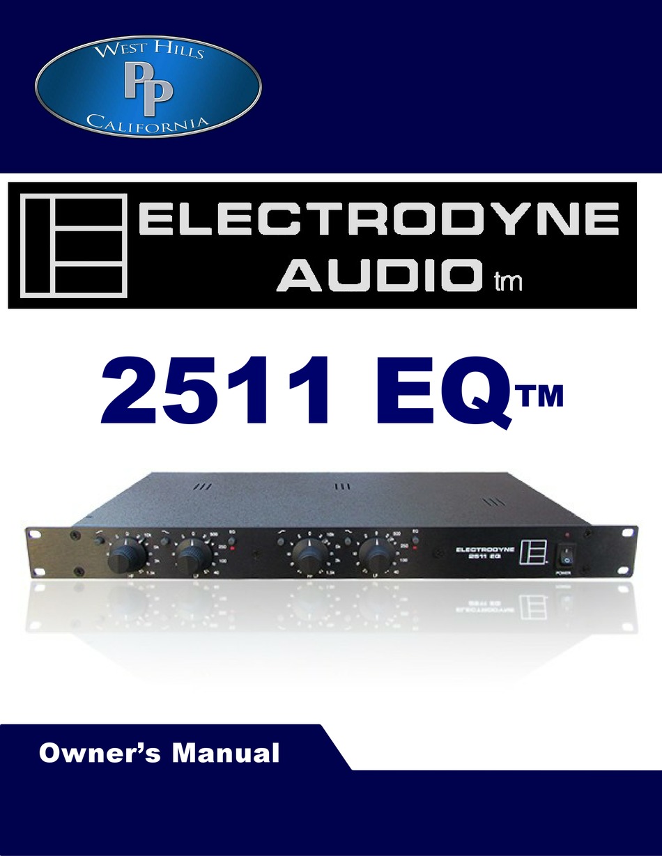 ELECTRODYNE AUDIO 2511 EQ OWNER