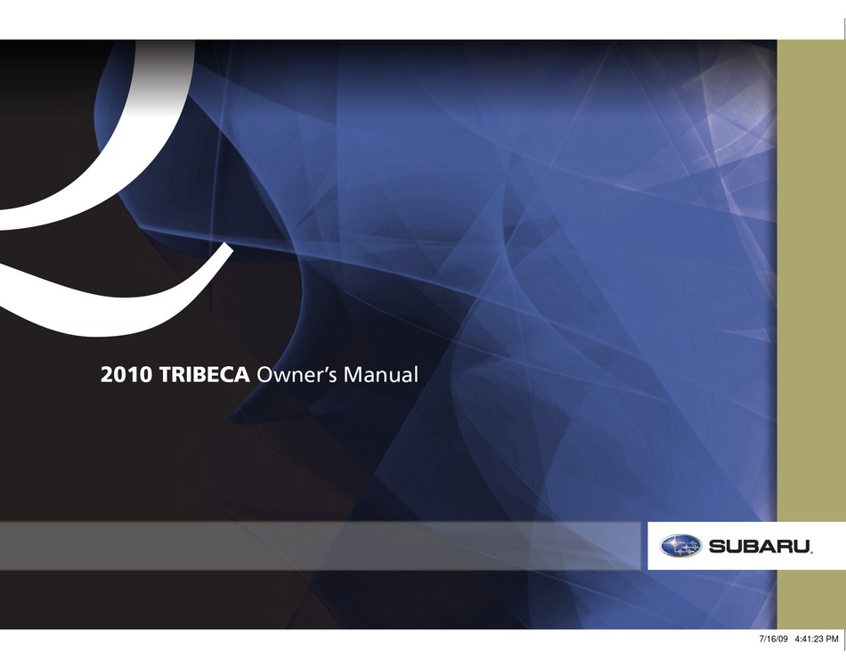 SUBARU TRIBECA 2010 OWNER'S MANUAL Pdf Download ManualsLib