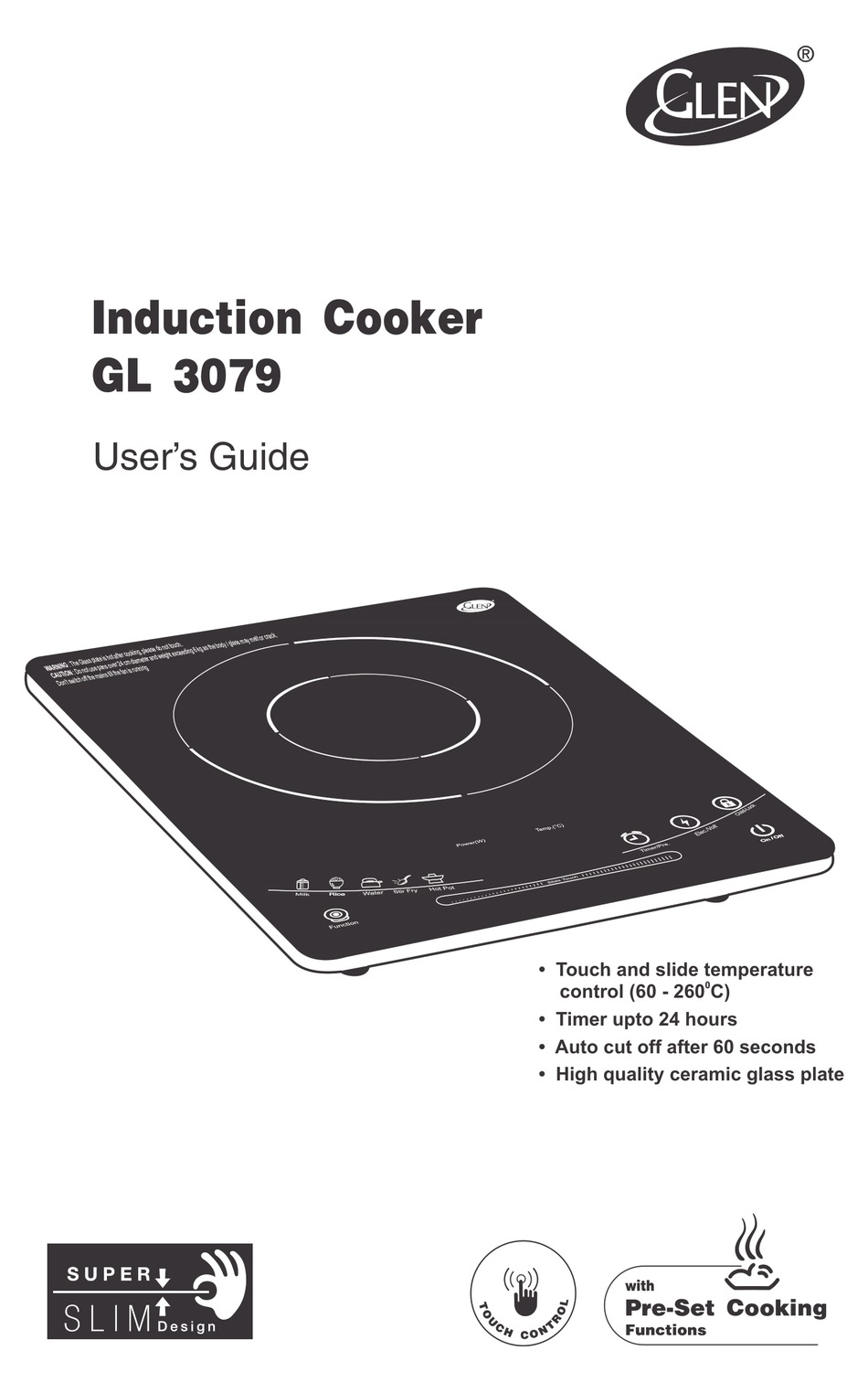 glen gl 3079 induction cooker