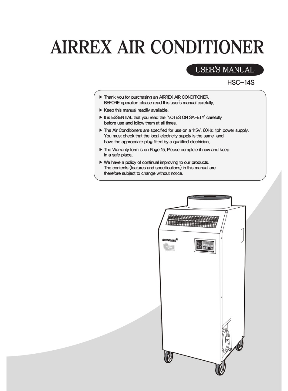 AIRREX HSC14S USER MANUAL Pdf Download ManualsLib