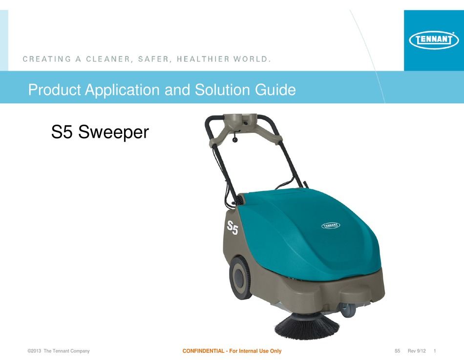 Tennant S5 Product Manual Pdf Download Manualslib