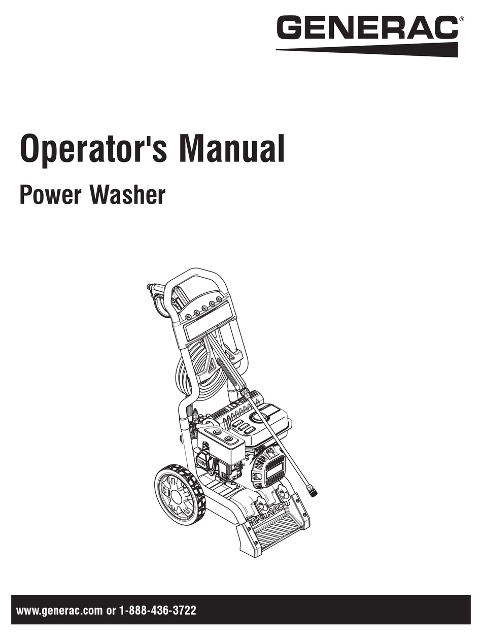 GENERAC POWER SYSTEMS POWER WASHER OPERATOR'S MANUAL Pdf Download