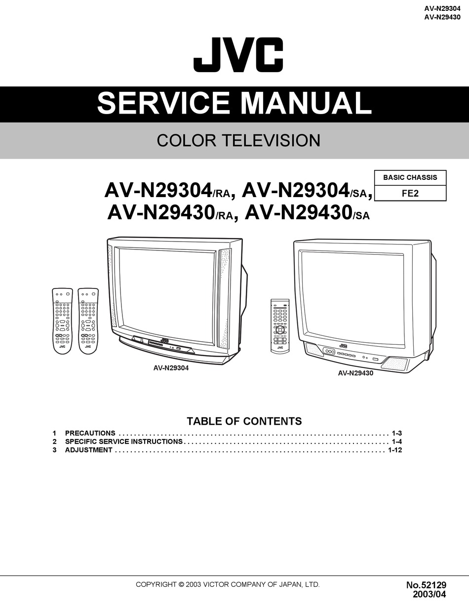 JVC AV-N29304/RA SERVICE MANUAL Pdf Download | ManualsLib
