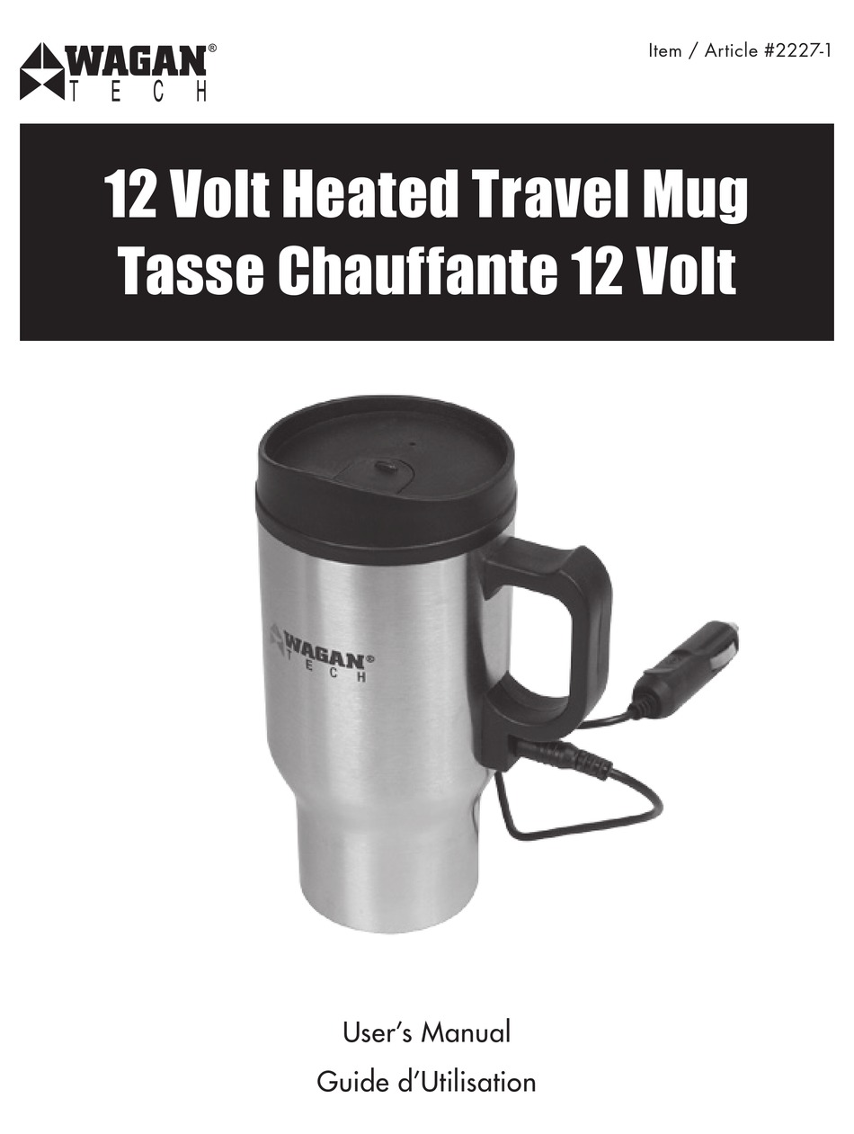 Wagan Tech 2227-1 Electronic Heated Travel Mug - Stainless Steel - 12V - 16 oz - 2 pack