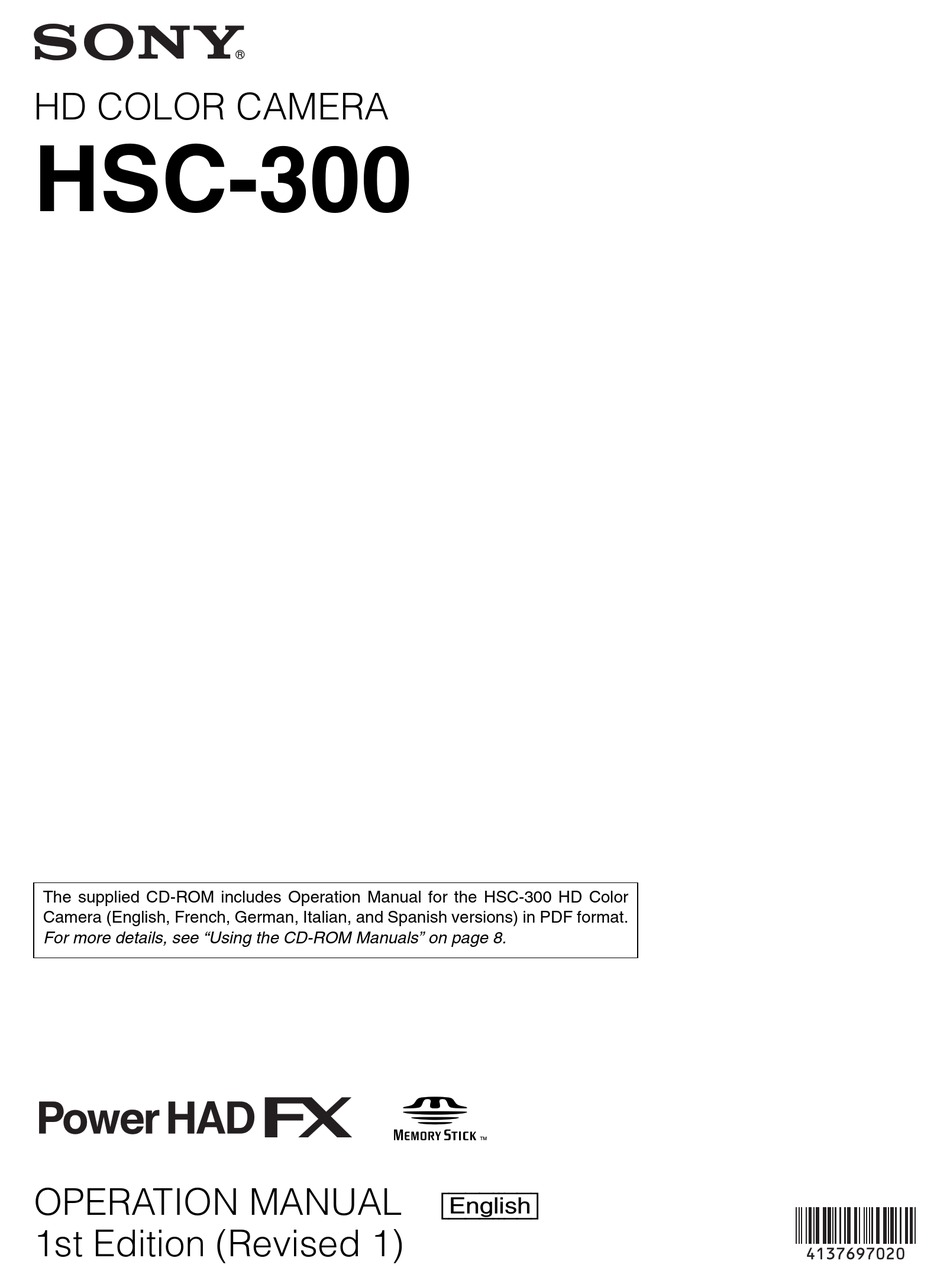 sony hst 300 service manual