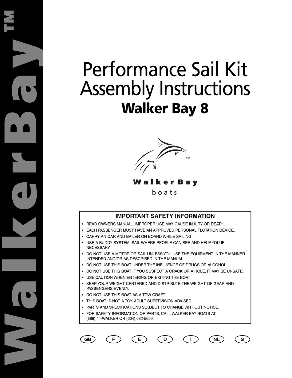 WALKER BAY 8 ASSEMBLY INSTRUCTIONS MANUAL Pdf Download ManualsLib
