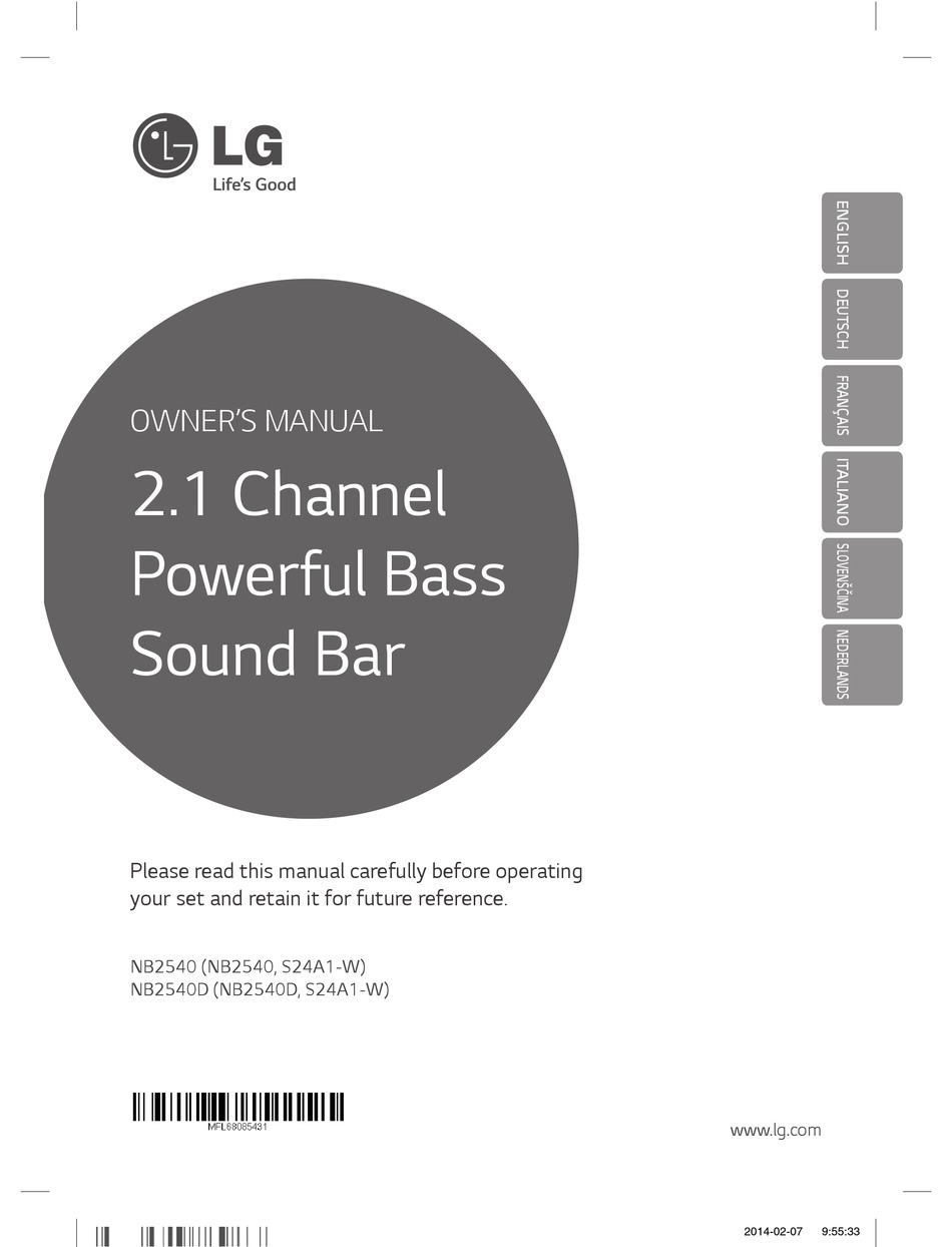 LG NB2540 OWNER'S MANUAL Pdf Download | ManualsLib