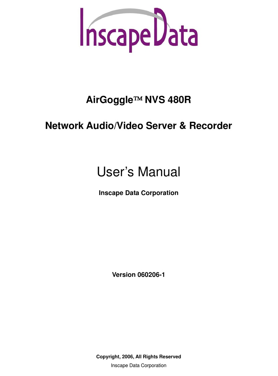 INSCAPE DATA AIRGOGGLE NVS 480R USER MANUAL Pdf Download ManualsLib