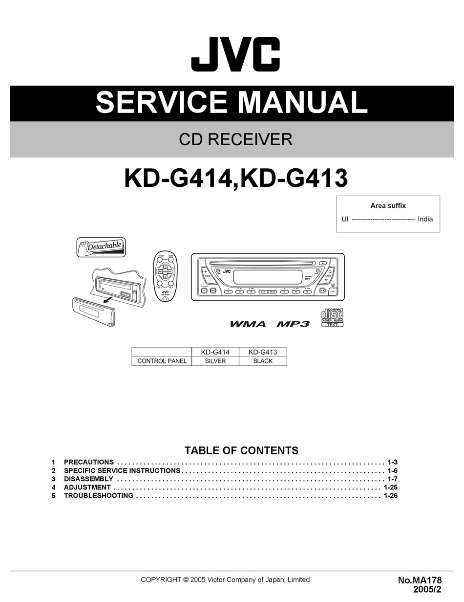 JVC KD-G414 SERVICE MANUAL Pdf Download | ManualsLib