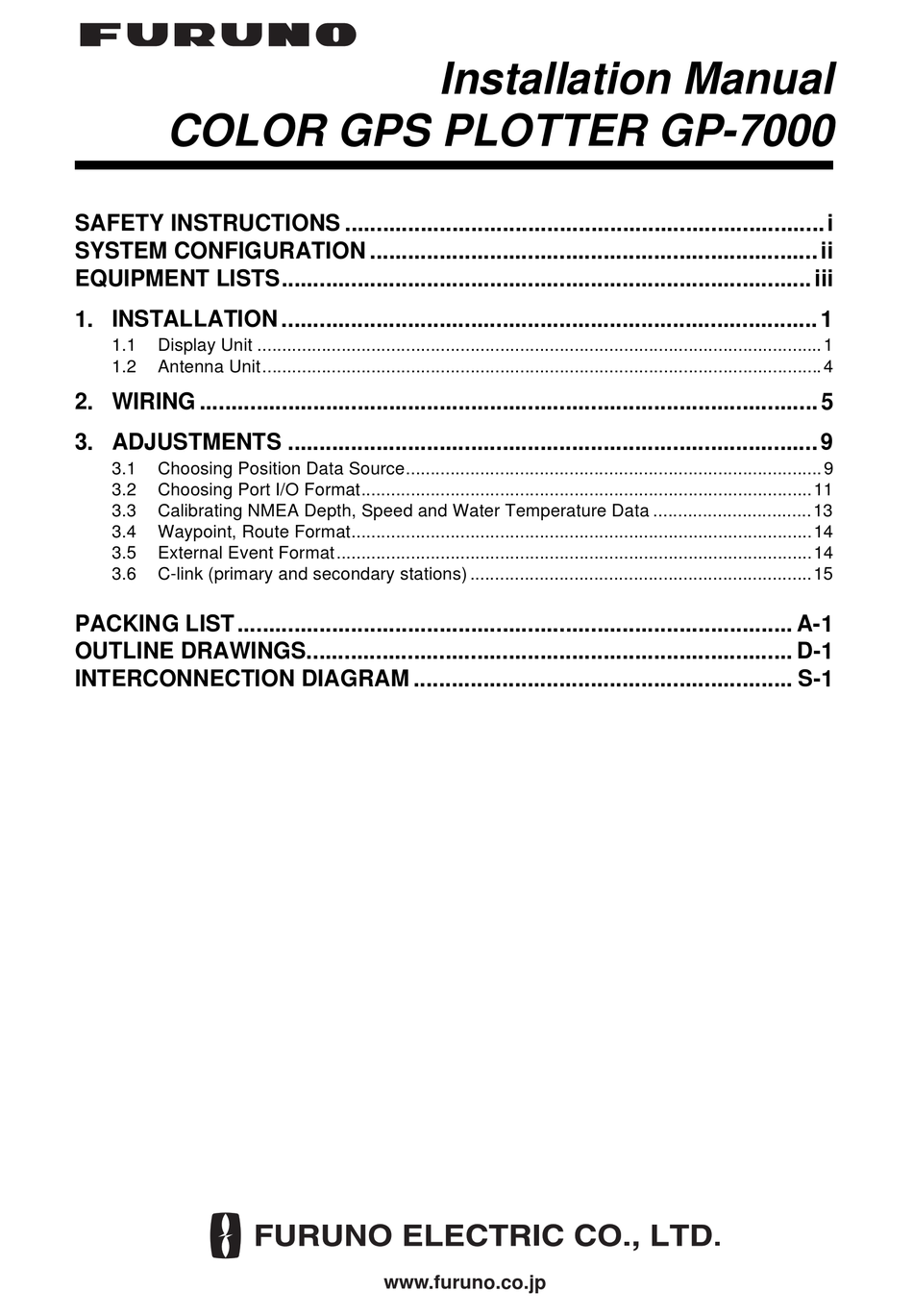 Furuno Gp 7000 Installation Manual Pdf Download Manualslib