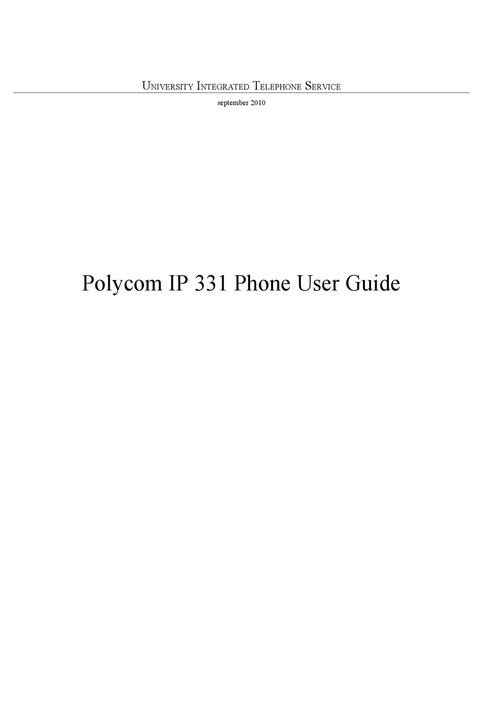 POLYCOM 331 USER MANUAL Pdf Download | ManualsLib