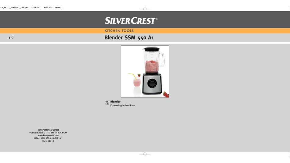 SILVERCREST SSM 550 A1 OPERATING INSTRUCTIONS MANUAL Pdf Download Sns-Brigh10