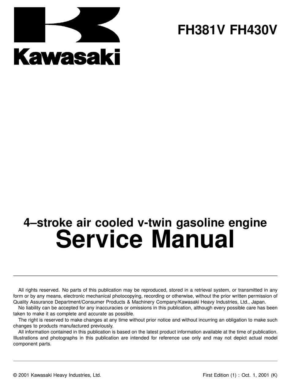 KAWASAKI FH381V SERVICE MANUAL Download