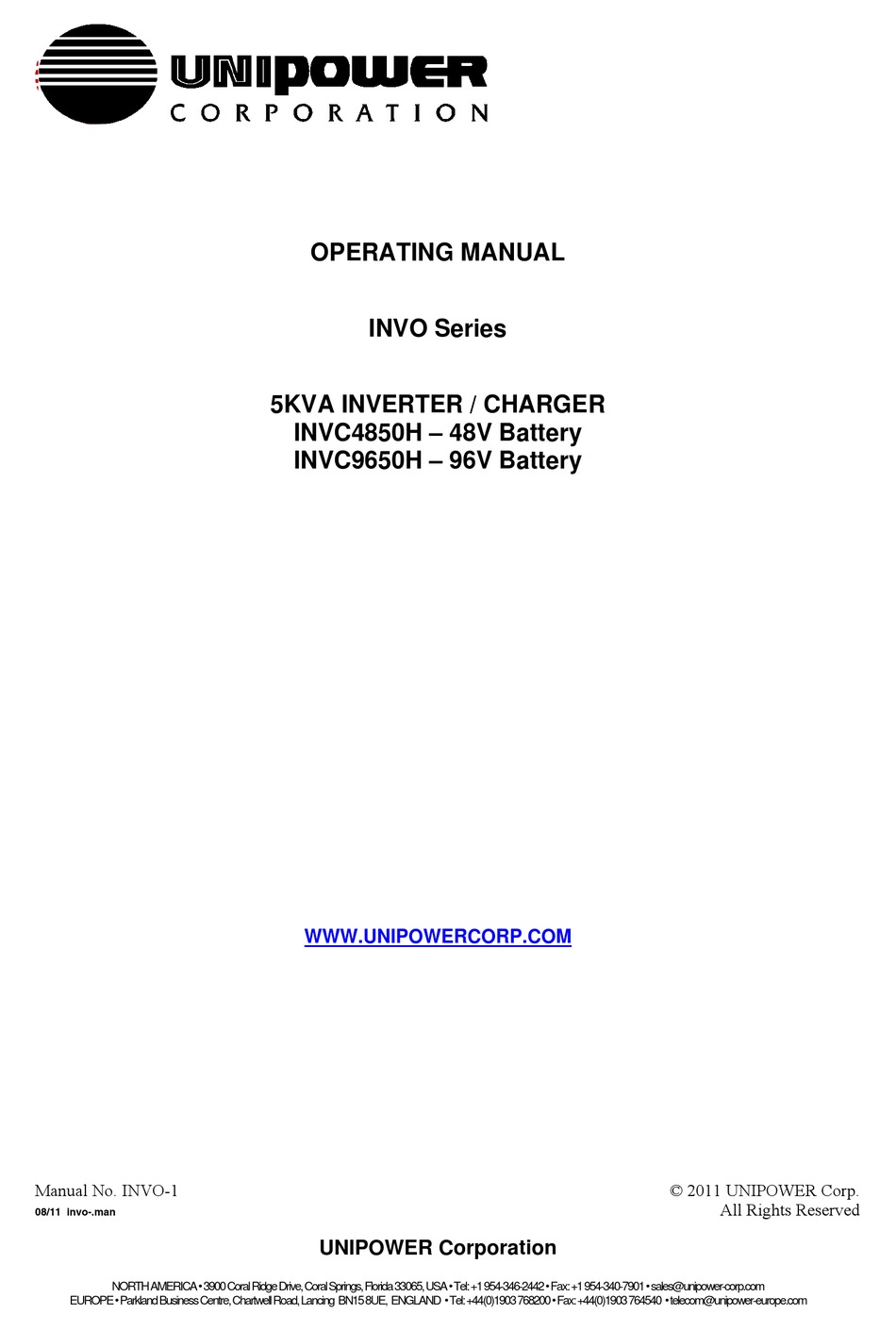 UNIPOWER INVC4850H OPERATING MANUAL Pdf Download ManualsLib